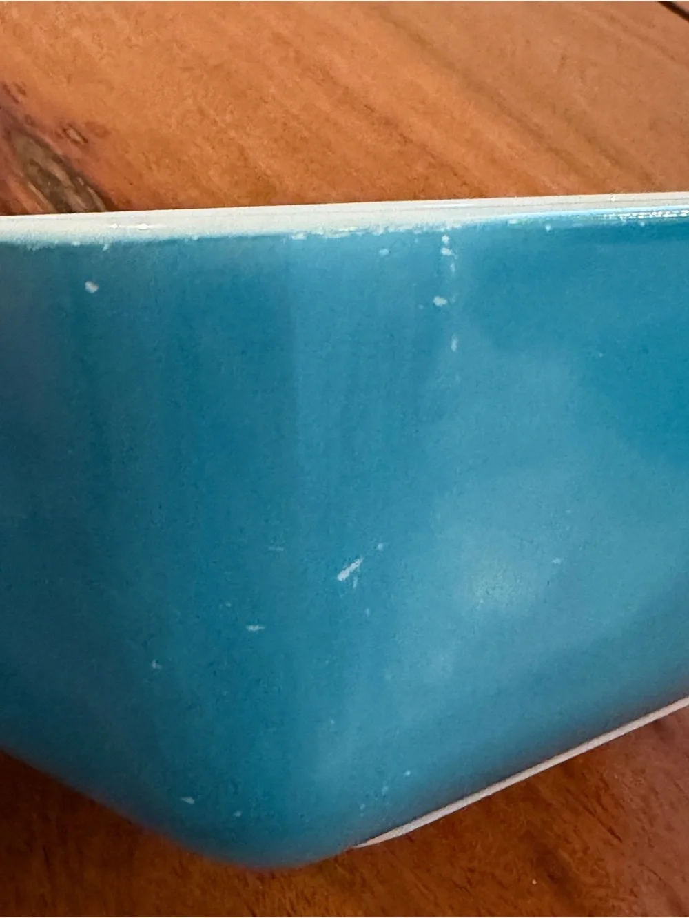 Vintage Pyrex 502 Blue Turquoise Refrigerator Dishes 1.5 Pint Pair w/ 502-C Lids